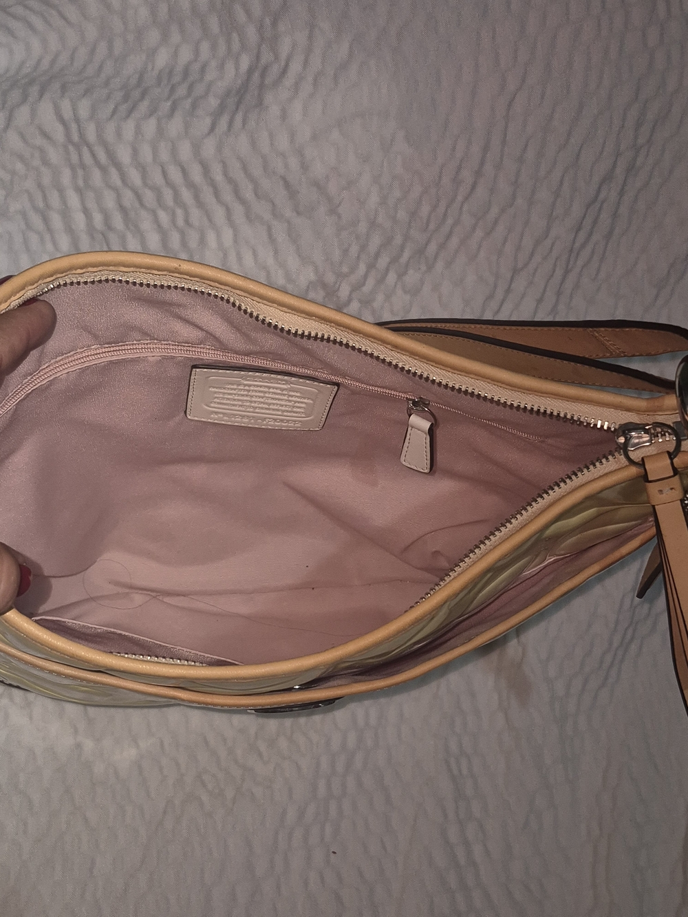 Coach Patent Leather Yellow Shoulder Bag - Picture 7 of 8